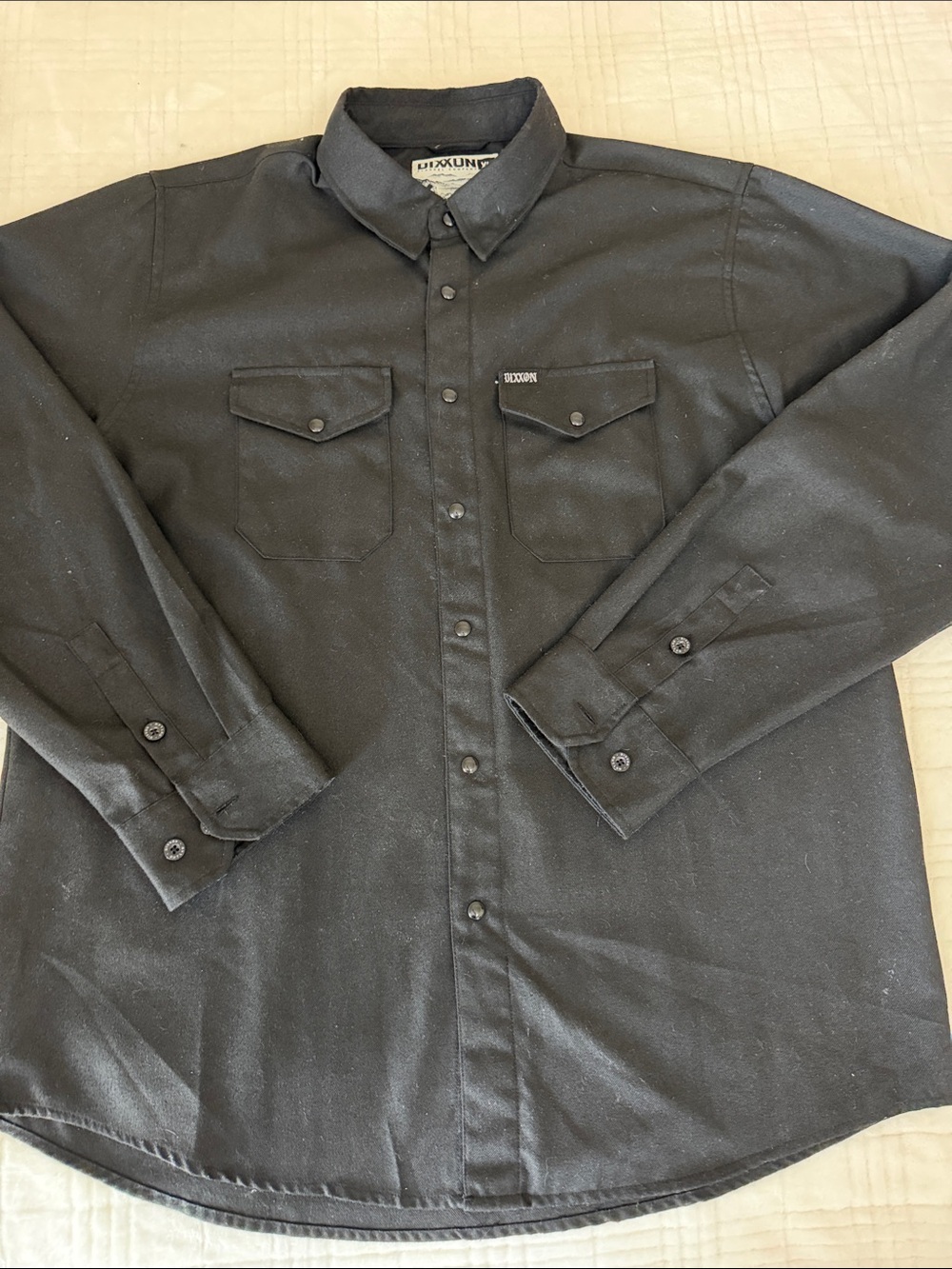 DIXXON Black Long-Sleeve Casual Button-Down Shirt